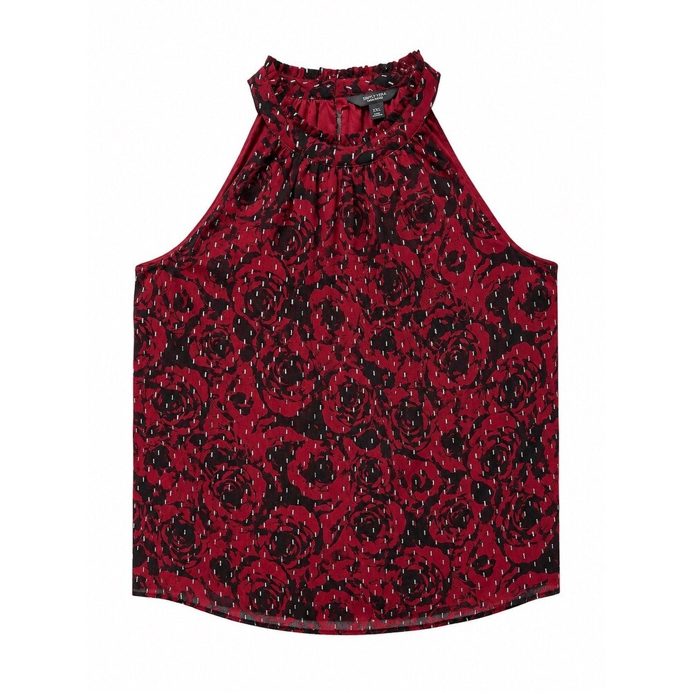 Simply Vera Vera Wang Women’s Sleeveless Floral Blouse – XXL